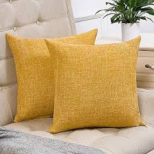 Set Of 2 Mustard Yellow Pillow Covers