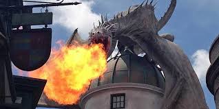 Dragons are among the more famous magical beasts; Wizarding World Of Harry Potter Diagon Alley Dragon