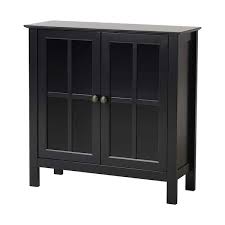 Os Home Office Furniture Glass 2 Door Accent Cabinet Black
