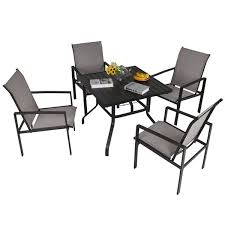 Outsunny Grey Outdoor Patio Dining Set