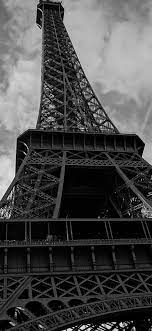 Eiffel Tower, black and white picture ...