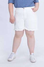 White Short With Rip Details