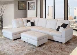 Leatherette Sofa White And Orange Sofa