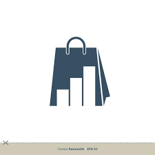 Shopping Bag Icon Logo Template Stock Chart Illustration