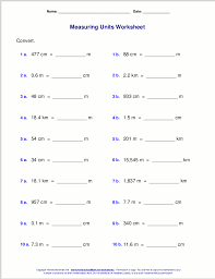 Metric Measuring Units Worksheets