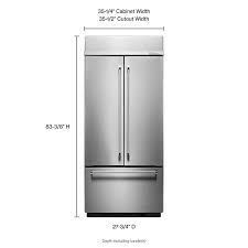 Maybe you would like to learn more about one of these? Kbfn506ess Kitchenaid 20 8 Cu Ft 36 Width Built In Stainless Steel French Door Refrigerator With Platinum Interior Design Stainless Steel Manuel Joseph Appliance Center