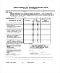 Worker Evaluation Form Under Fontanacountryinn Com