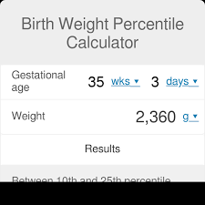 birth weight percentile calculator