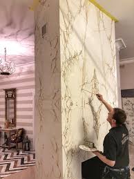 Handpainted Faux Marble Bookmatched