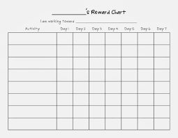 Free Weekly Reward Chart Blank Template For Children V M D Com