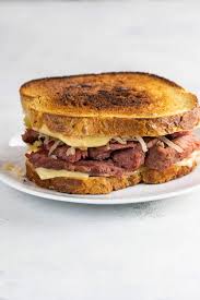 corned beef on rye reuben sandwich