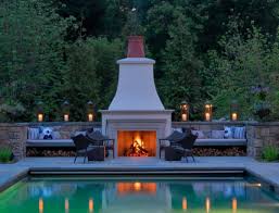 design ideas for fireplaces by the pool