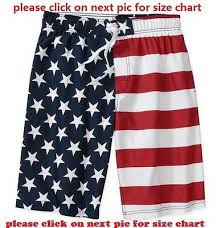 Faded Glory Mens Usa American Flag Board Shorts Swim Trunks