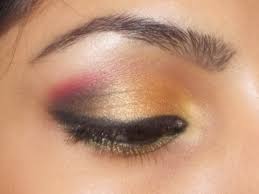 gold and pink eye makeup