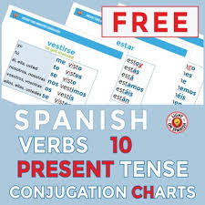 Spanish Present Tense Conjugation 10 Charts