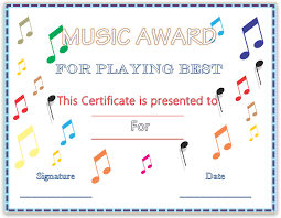 Colorful Musical Notes Award Certificate Template