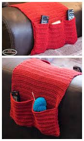 It has pockets in several sizes, including a spot for an apple tv remote. Sofa Armchair Caddy Organizer Free Crochet Patterns Diy Magazine