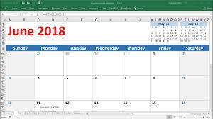 how to create a calendar in excel 2016