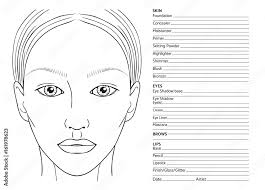 female face chart blank for