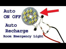Make 12 Volt Auto On Off Rechargeable Room Emergency Led Light Diy Light Youtube Led Emergency Lights Led Lighting Diy Electronic Circuit Design