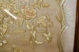 Victorian Hand Embroidered Silk And