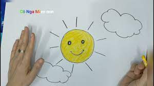 Vẽ ông mặt trời và đám mây/ How To Draw the sun and Clouds/ #CoNgaMamNon  #Daybeve - YouTube