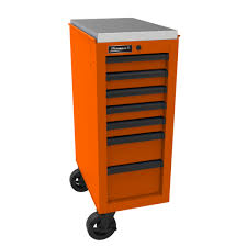 rs pro 7 drawer side cabinet orange