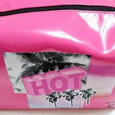 pink dog heart cosmetic purse