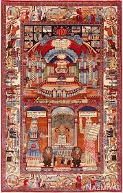 antique persian silk kashan judiaca rug