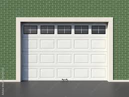 white modern garage door with windows