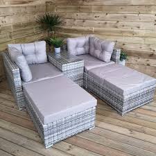 luxury grey wicker rattan sofa cube