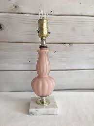 Marble Table Lamp Pink White Antique