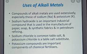 uses of alkali metals brainly ph