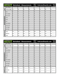 body beast worksheets xlsx fill and
