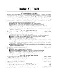 Paralegal Resume Objective Template Of Business Resume Budget