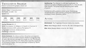 Creatures with resistance or immunity to cold damage automatically succeed on the saving throw, as do creatures wearing cold weather gear (thick coats, gloves, and the like) and creatures naturally adapted to cold climates. D D 5e Stats For Different Kind Of Trogs En World Dungeons Dragons Tabletop Roleplaying Games
