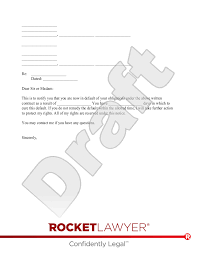 free notice of contract default