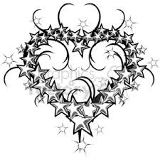 Royalty Free Cartoon Heart Shaped Stars Design Clipart Images And