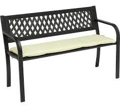 home 4ft steel bench with cushion