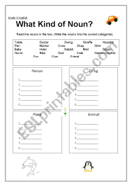 You can download pdf below,. Nouns Grade 1 Esl Worksheet By Parina