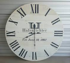 Reclaimed Wood Wall Clock With Monogram