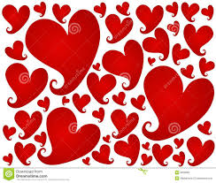Red Valentines Day Hearts Background Pattern Stock