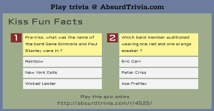 Perhaps it was the unique r. Trivia Quiz Kiss Fun Facts