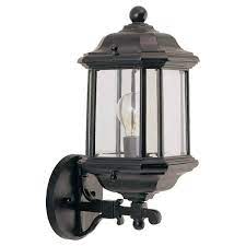 Sea Gull Lighting Kent Outdoor Black 1 Light Wall Lantern 84030 12