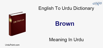 brown meaning in urdu ba بھورا