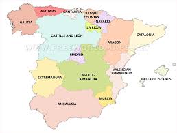 Ccaa of spain (blank map). Spain Political Map