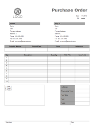 Purchase Order Free Purchase Order Templates