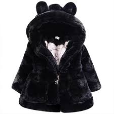 Buy Toddler Girl Fur Jacket Black