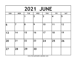 Each month on a separate page with a room for notes. June 2021 Calendar Template Free Printable Calendar Com