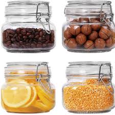 500ml square glass sealed jars with